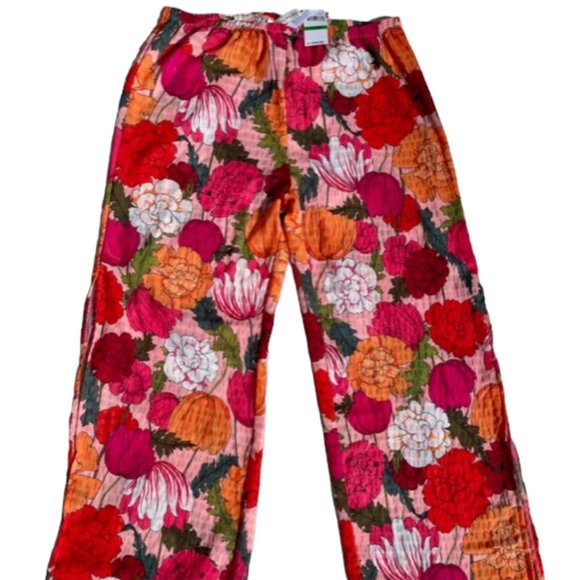 SOLD TRINA TURK NWT Women's SUNNY BLOOM Slit Pant Cover Up Multi Floral Print L - Picture 7 of 13